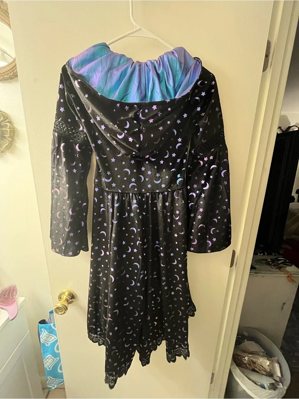 Girls' Black & Purple Moonlight Hooded Costume Dress